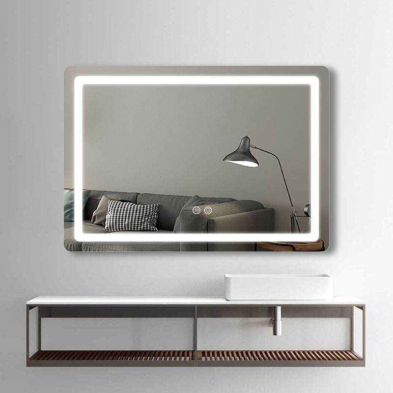 Oglinda Fluminia, Cosimo, dreptunghiulara, cu LED si dezaburire, 100 cm